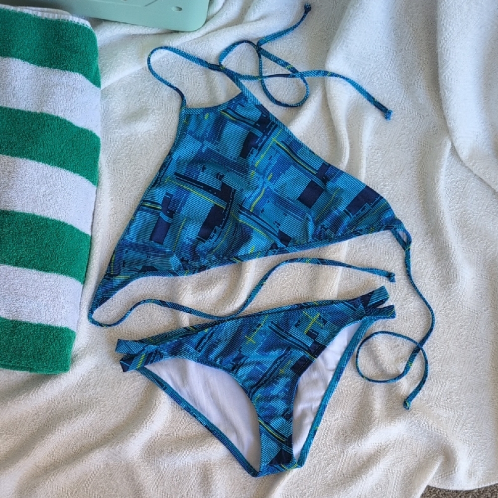 Hurley Blue and White Bikini